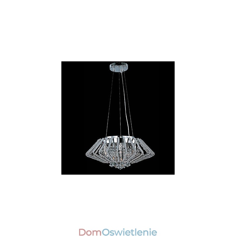 Wisząca lampa kryształowa ze stali nierdzewnej w kształcie diamentu z 9 światłami