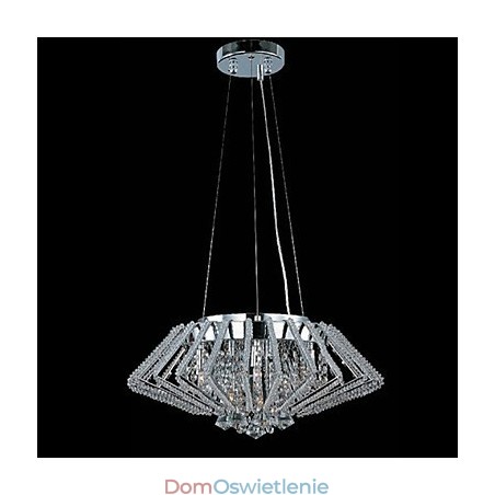 Wisząca lampa kryształowa ze stali nierdzewnej w kształcie diamentu z 9 światłami Wisząca lampa kryształowa ze stali nierdzewnej w kształcie diamentu z 9 światłami