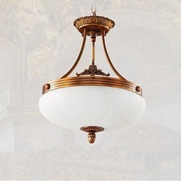 Europejska lampa marmurowa, miedziany żyrandol, światła