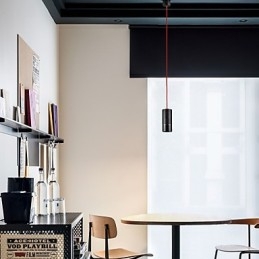 1-punktowa mini lampa wisząca anodowana na czarno z aluminium