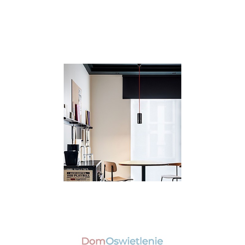 1-punktowa mini lampa wisząca anodowana na czarno z aluminium