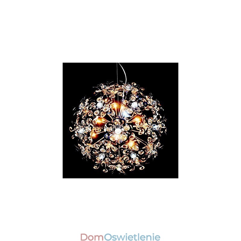 Nowoczesna współczesna lampa wisząca z kryształkami w kolorze chromu