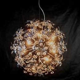 Nowoczesna współczesna lampa wisząca z kryształkami w kolorze chromu