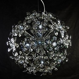 Nowoczesna współczesna lampa wisząca z kryształkami w kolorze chromu