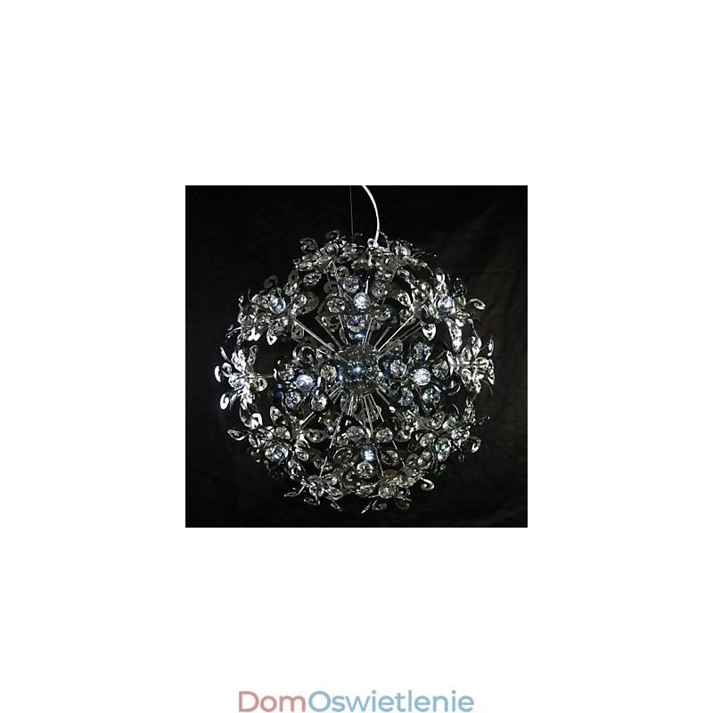Nowoczesna współczesna lampa wisząca z kryształkami w kolorze chromu