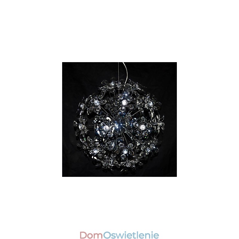 Nowoczesna współczesna lampa wisząca z kryształkami w kolorze chromu
