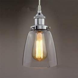 Nowoczesne chromowane szkło Vintage Industrial Retro Montaż Edison Wisząca lampa Cafe Porch Light
