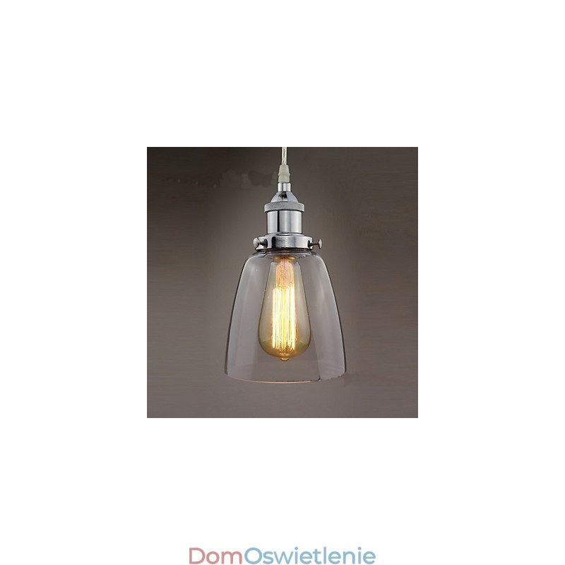 Nowoczesne chromowane szkło Vintage Industrial Retro Montaż Edison Wisząca lampa Cafe Porch Light