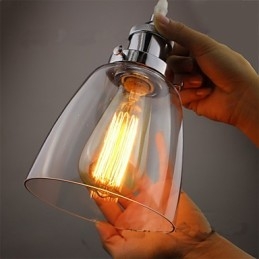 Nowoczesne chromowane szkło Vintage Industrial Retro Montaż Edison Wisząca lampa Cafe Porch Light