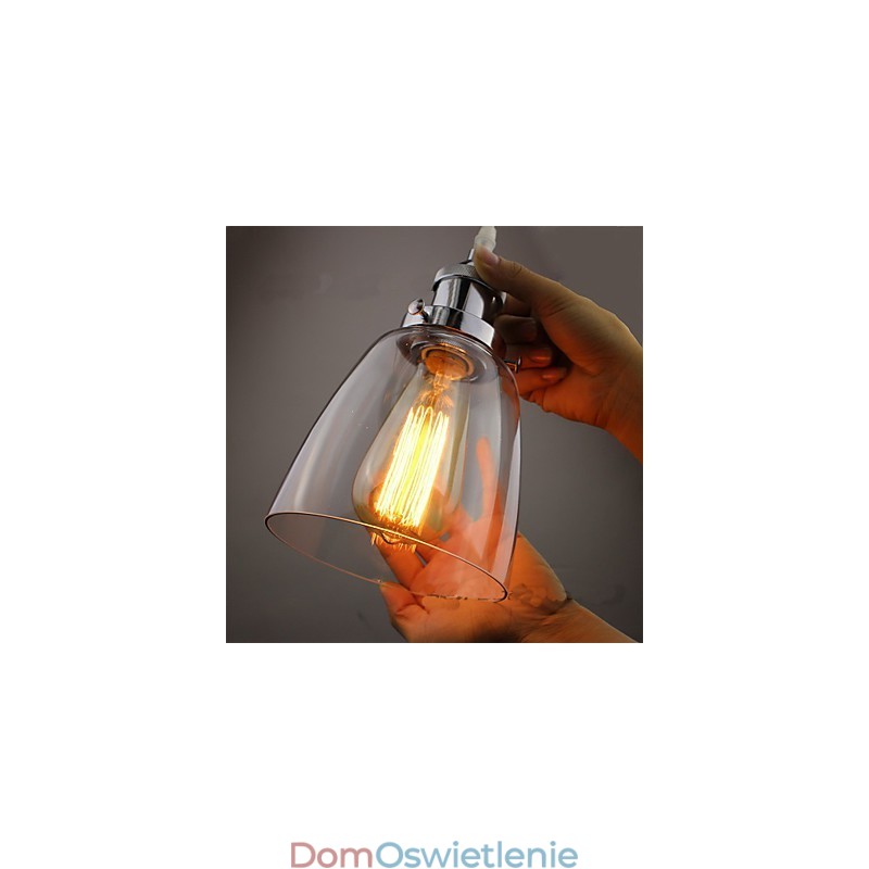 Nowoczesne chromowane szkło Vintage Industrial Retro Montaż Edison Wisząca lampa Cafe Porch Light