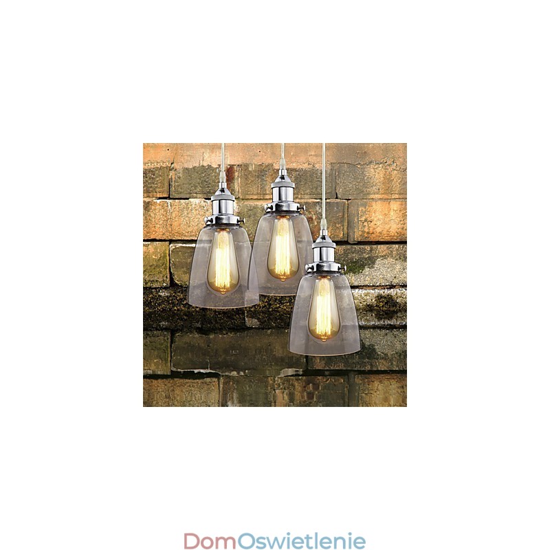 Nowoczesne chromowane szkło Vintage Industrial Retro Montaż Edison Wisząca lampa Cafe Porch Light