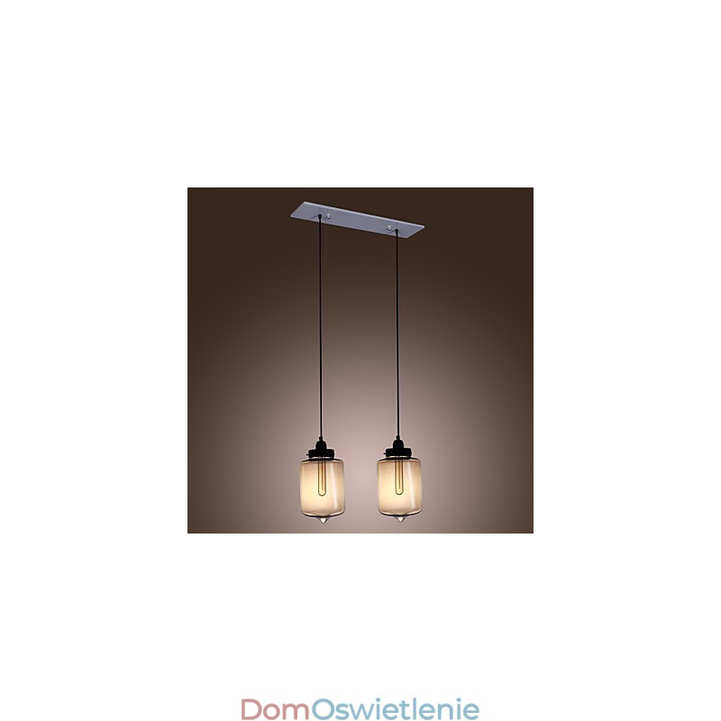 Nowoczesna szklana lampa wisząca z 2 światłami w przezroczystym wzornictwie butelki