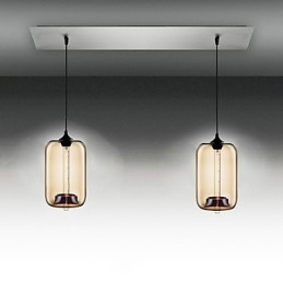 Nowoczesna przezroczysta szklana lampa wisząca z 2 światłami w kształcie bańki