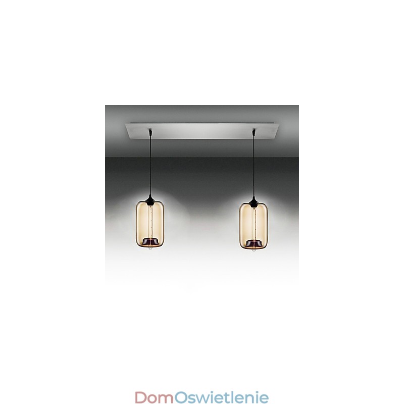 Nowoczesna przezroczysta szklana lampa wisząca z 2 światłami w kształcie bańki