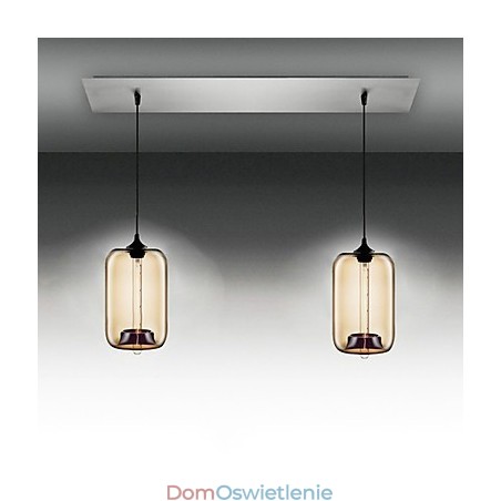 Nowoczesna przezroczysta szklana lampa wisząca z 2 światłami w kształcie bańki Nowoczesna przezroczysta szklana lampa wisząca z 2 światłami w kształcie bańki