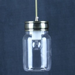 Wisząca lampa ze szkła galwanizowanego w stylu wiejskim, garaż