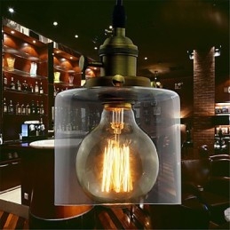 Szkło Mosiądz Retro Vintage Industrial ART Cafe Garaż Wisząca lampa