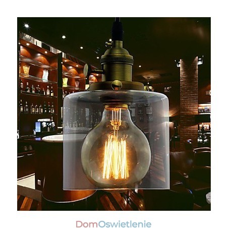 Szkło Mosiądz Retro Vintage Industrial ART Cafe Garaż Wisząca lampa Szkło Mosiądz Retro Vintage Industrial ART Cafe Garaż Wisząca lampa