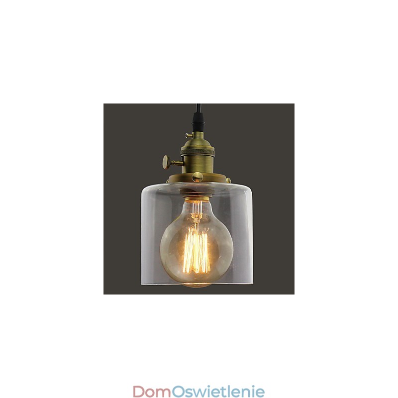 Szkło Mosiądz Retro Vintage Industrial ART Cafe Garaż Wisząca lampa