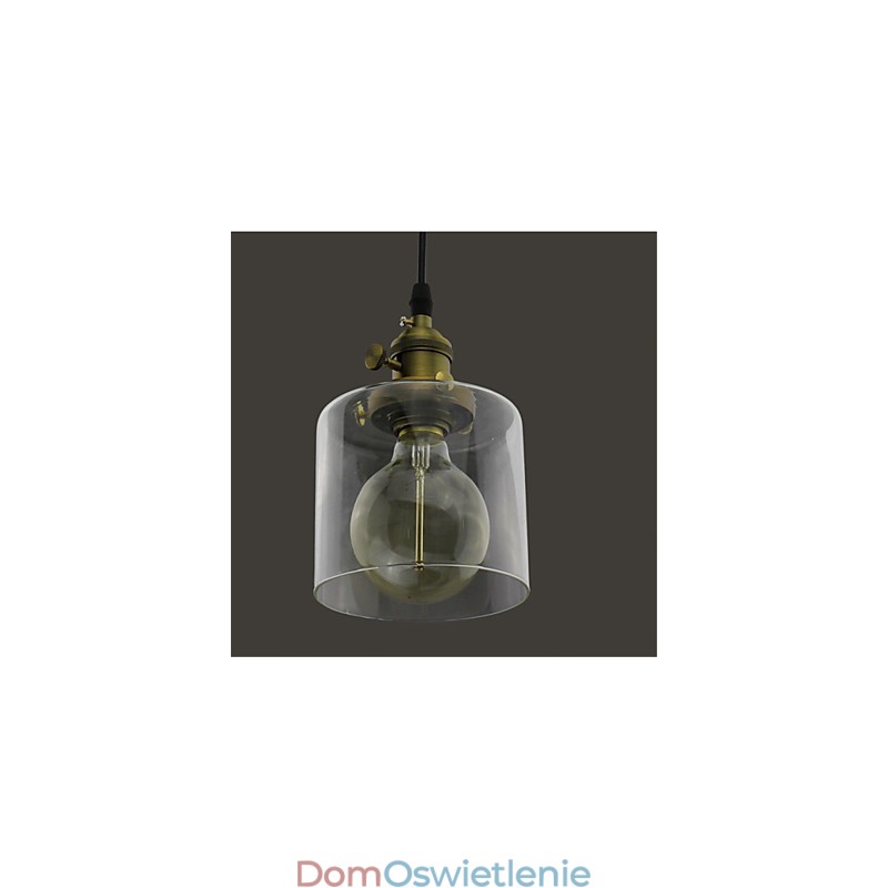 Szkło Mosiądz Retro Vintage Industrial ART Cafe Garaż Wisząca lampa