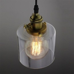Szkło Mosiądz Retro Vintage Industrial ART Cafe Garaż Wisząca lampa