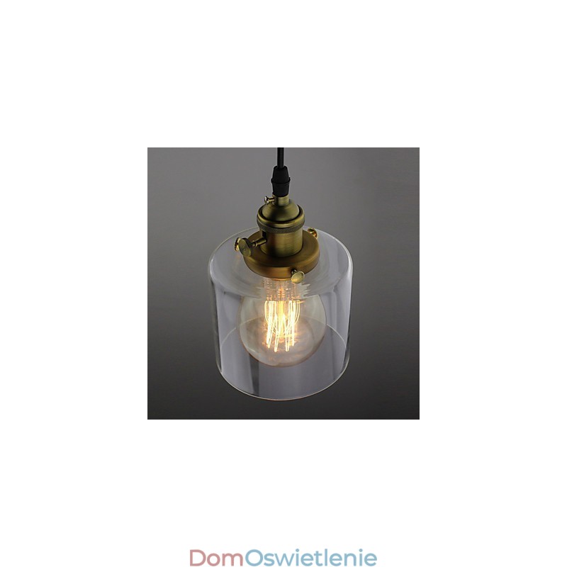 Szkło Mosiądz Retro Vintage Industrial ART Cafe Garaż Wisząca lampa