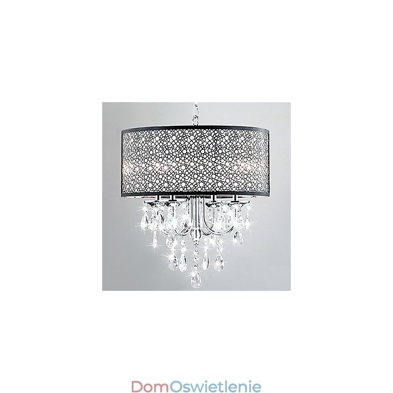 Nowoczesna lampa wisząca z 4 światłami i kryształowymi kroplami