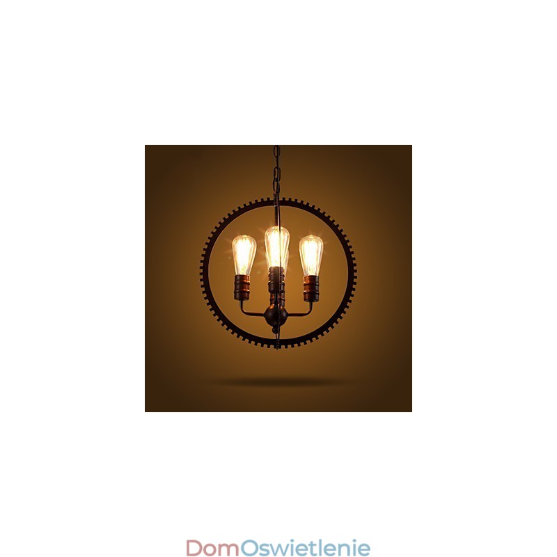 Kreatywne lampy wiszące retro Amerykański wiejski żyrandol z kutego żelaza