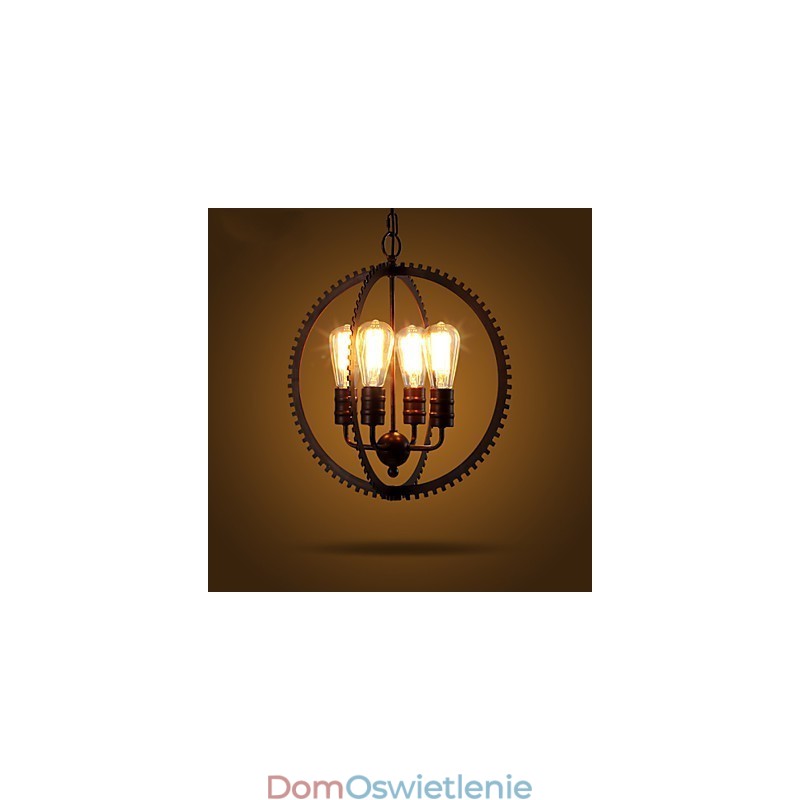 Kreatywne lampy wiszące retro Amerykański wiejski żyrandol z kutego żelaza