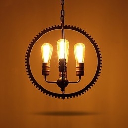 Kreatywne lampy wiszące retro Amerykański wiejski żyrandol z kutego żelaza