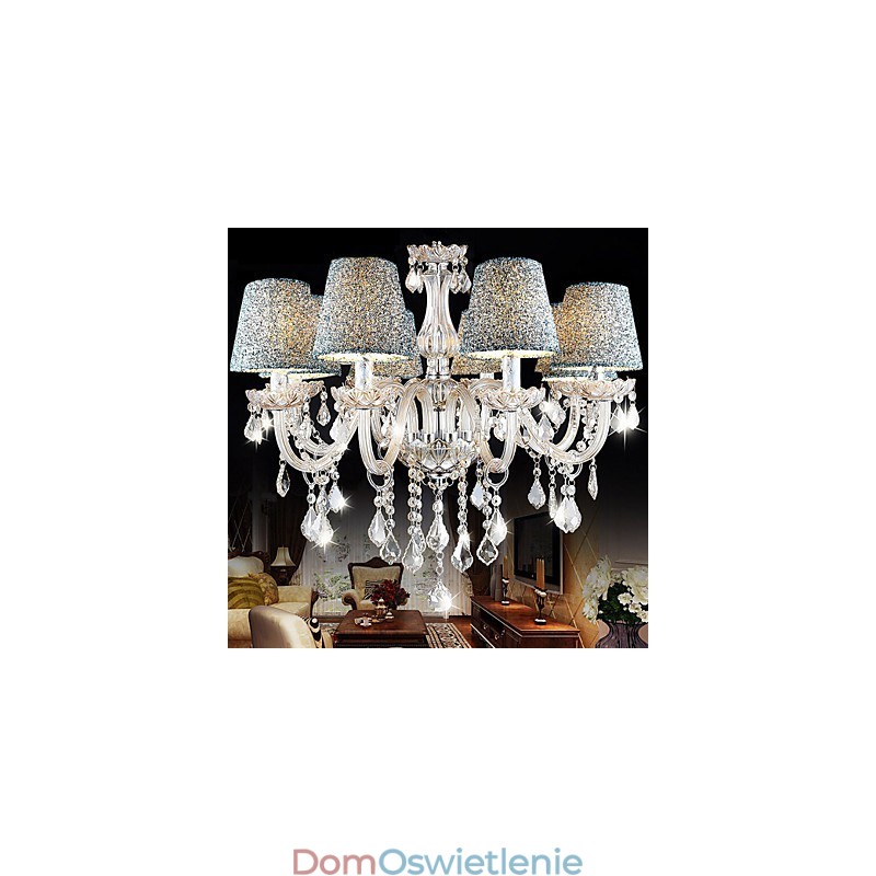 K9 Przezroczysty kryształowy klosz do żyrandola w zestawie