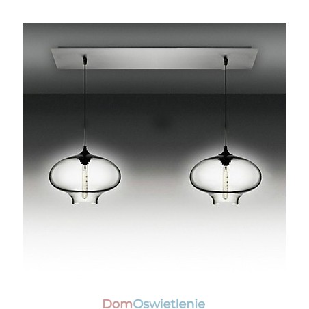 2-punktowa nowoczesna lampa wisząca ze szkła w czarnym wzornictwie Bubble 2-punktowa nowoczesna lampa wisząca ze szkła w czarnym wzornictwie Bubble