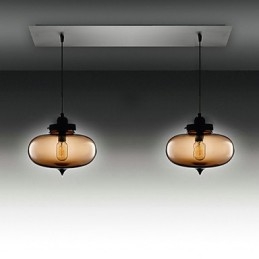 Nowoczesna przezroczysta szklana lampa wisząca z 2 światłami w kształcie bańki
