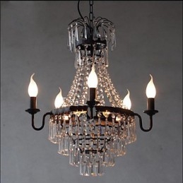 Amerykańska lampa kryształowa w stylu retro w stylu country