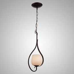 Żelazna lampa wisząca z kloszem szklanym Klasyczna lampa oświetleniowa 1 głowica