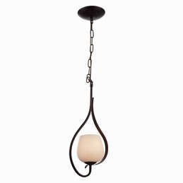 Żelazna lampa wisząca z kloszem szklanym Klasyczna lampa oświetleniowa 1 głowica