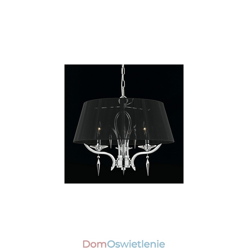 Elegancki kryształowy żyrandol z 3 światłami w czarnym kloszu