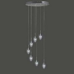 Nowoczesna współczesna tradycyjna klasyczna lampa wisząca z metalu chromowanego w bębnie