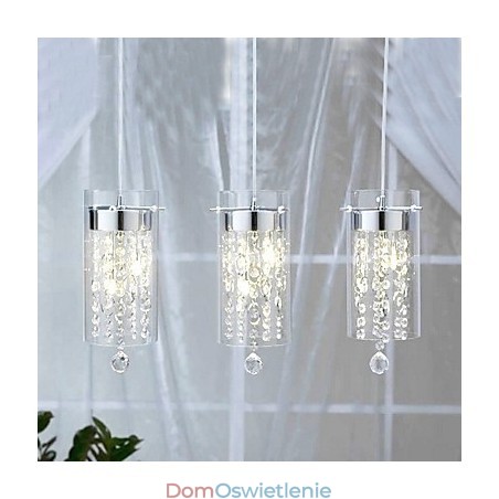 Artystyczna kryształowa lampa wisząca z kloszami szklanymi, podstawa żarówki G4 Artystyczna kryształowa lampa wisząca z kloszami szklanymi, podstawa żarówki G4