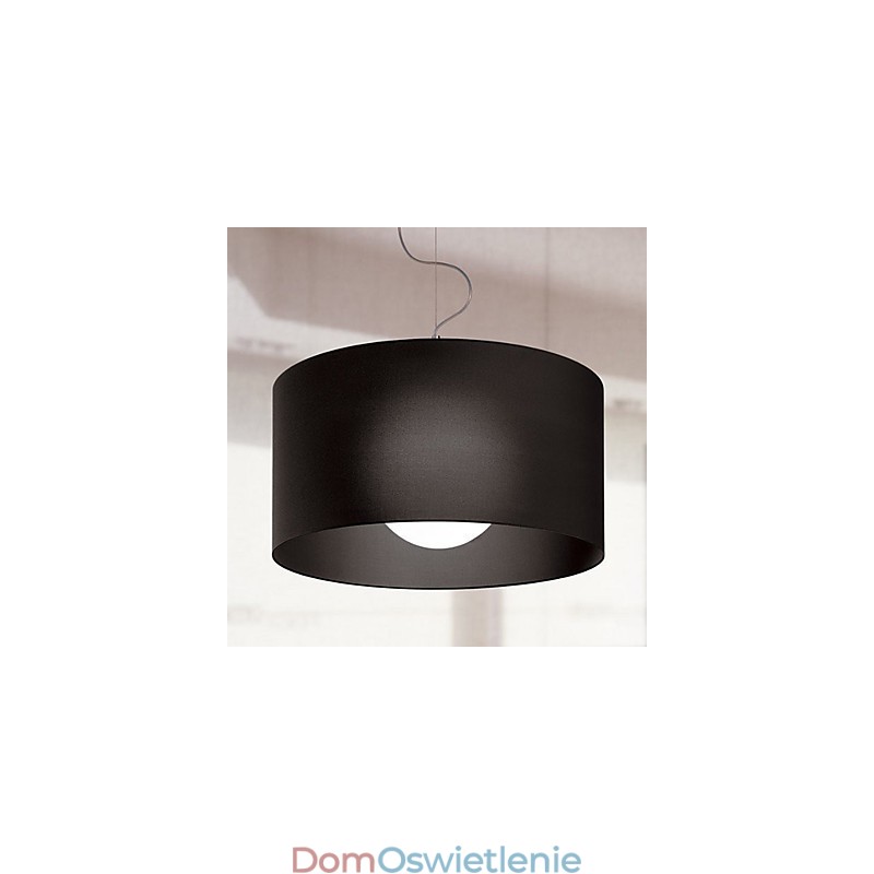 Żelazna lampa wisząca z czarnym kloszem