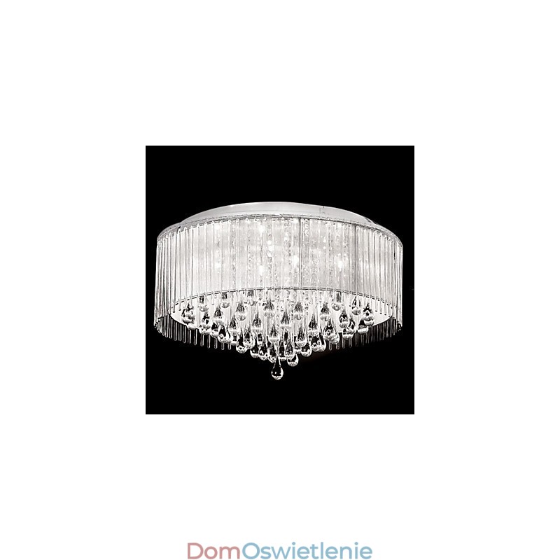 Elegancka lampa wisząca Crytal z 8 światłami w kloszu cylindrycznym
