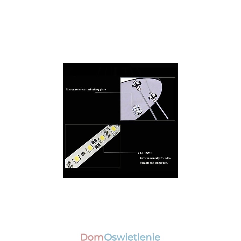 Akrylowy żyrandol wiszący okrągły z 2 pierścieniami Lampy Osprzęt