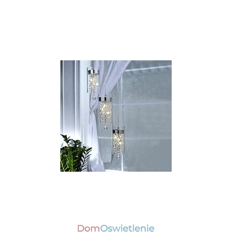 Artystyczna kryształowa lampa wisząca z kloszami szklanymi