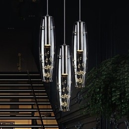 Nowoczesna, współczesna, miniaturowa lampa wisząca z galwanizowanego metalu dla dzieci