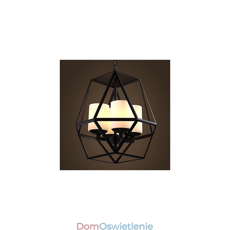 Najwyższej klasy Americange Vintage czarna lampa żelazna nowoczesny żyrandol żyrandol 4 światła