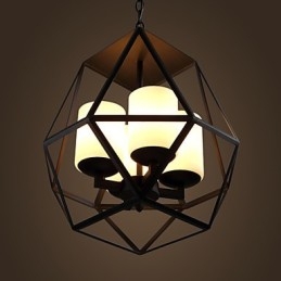 Najwyższej klasy Americange Vintage czarna lampa żelazna nowoczesny żyrandol żyrandol 4 światła
