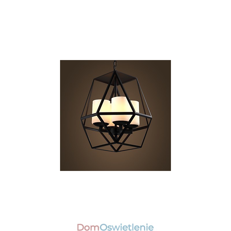 Najwyższej klasy Americange Vintage czarna lampa żelazna nowoczesny żyrandol żyrandol 4 światła
