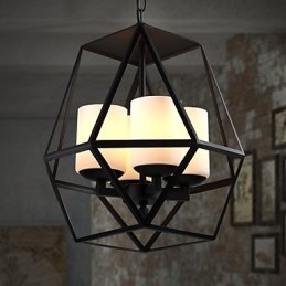 Najwyższej klasy Americange Vintage czarna lampa żelazna nowoczesny żyrandol żyrandol 4 światła