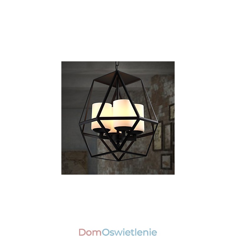 Najwyższej klasy Americange Vintage czarna lampa żelazna nowoczesny żyrandol żyrandol 4 światła