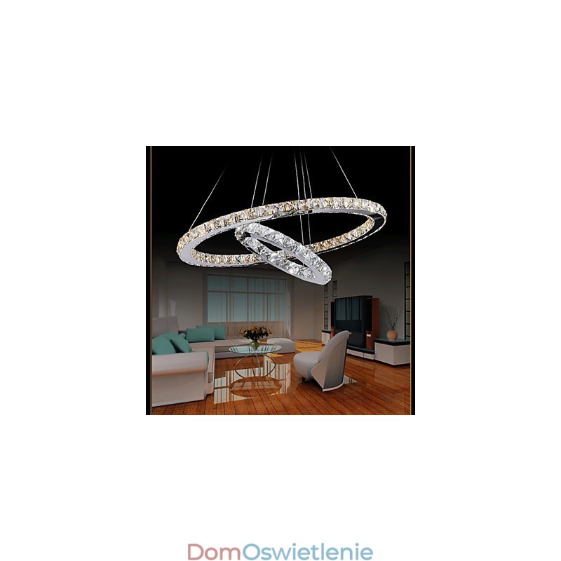 Hotel Wisząca lampa kryształowa Żyrandol Oświetlenie sufitowe Lampy z ciepłą i zimną bielą